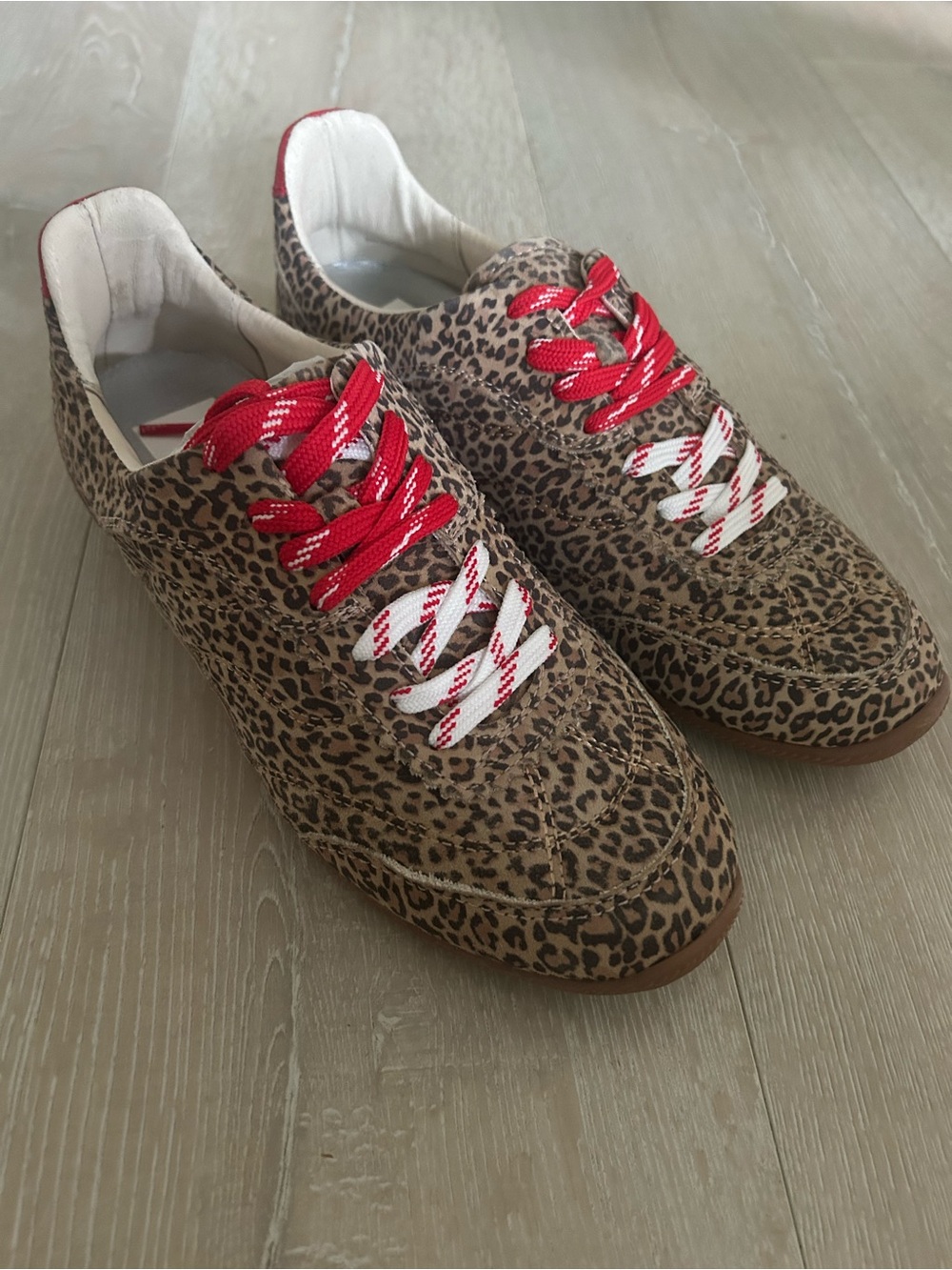 Dolce Vita Laini tan leopard suede sneakers